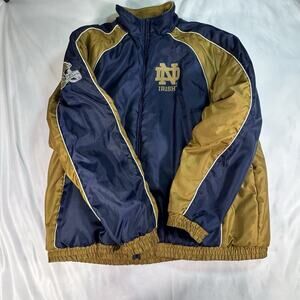 Notre Dame REVERSIBLE Fleece Parka‎ Coat XL- Blue And Gold